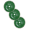 Kit 3 Discos de Corte Diamantado 230 x 7 x 25.4mm para Concreto, Tijolo, Granito e Alvenaria - Segmentado