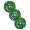 Kit 3 Discos de Corte Diamantado 230 x 7 x 25.4mm para Concreto, Tijolo, Granito e Alvenaria - Turbo
