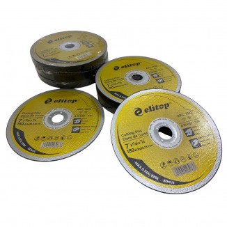 Kit 50 Discos de Corte Abrasivo Extra Fino para Inox 180 x 1.6 x 22.2mm