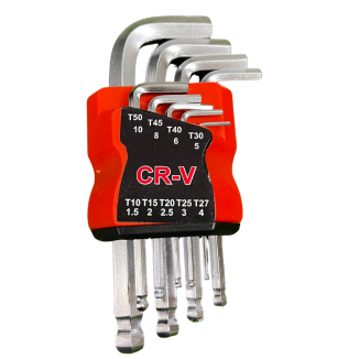 Conjunto de Chaves Allen Hexagonais Curta com 9 Peças 1.5mm - 10mm