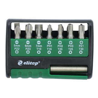 Conjunto de Chave Bits com 15 Peças em Aço ELITOP