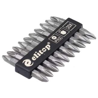 Conjunto de Chave Bits com 20 Peças PH2 25mm em Aço Cromo Vanádio ELITOP