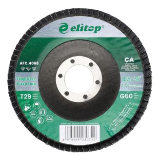 Disco de Lixa Flap 115 x 22.23mm  - 4-1/2" x  7/8" - Óxido de Alumínio A60 Elitop