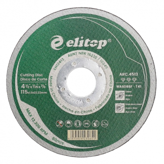 Disco de Corte Abrasivo Extra Fino para Inox 115 x 1.0 x 22.2mm - Premium Elitop