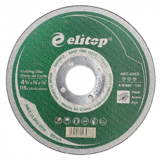 Disco de Corte Abrasivo para Ferro 115 x 2.5 x 22.3mm - Premium Elitop