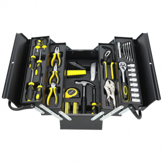 Caixa Sanfonada de Ferramentas com 62 Peças em Cromo Vanadio Elitop