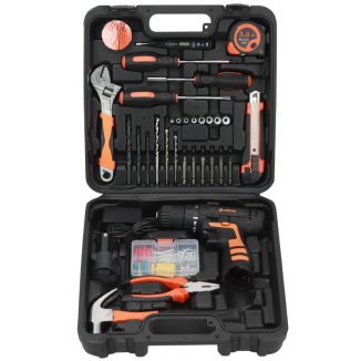 Maleta de Ferramentas com 92 peças e Furadeira elétrica sem fio 12V Elitop
