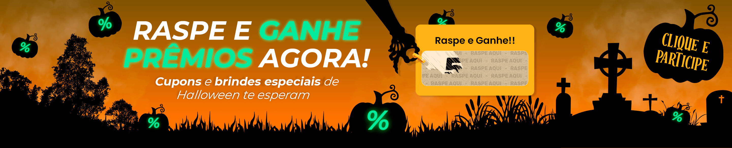 Raspadinha premiada de halloween